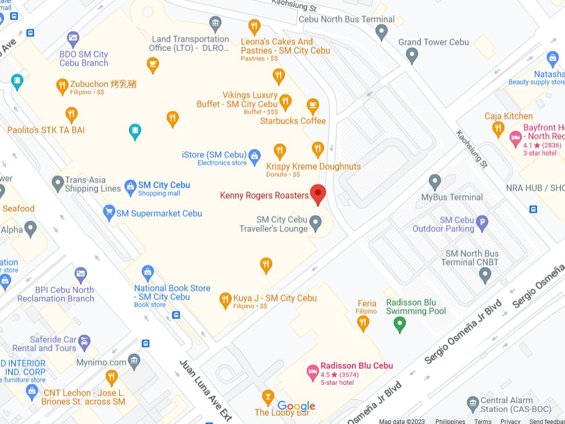 Kennny Rogers Roasters Cebu Location Map