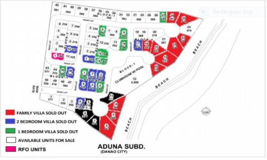 Aduna Site Map House for Sale Danao Cebu