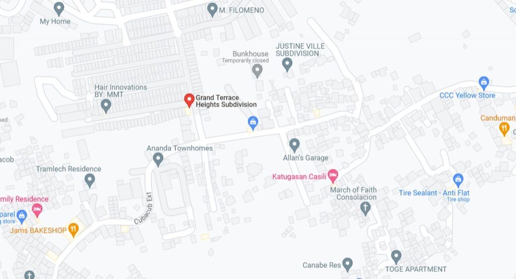 Grand Terrace Heights Casili Consolacion Location Map in Google