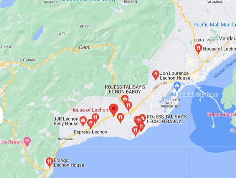 House of Lechon Upper Linao Talisay Minglanilla Cebu Google Map Location