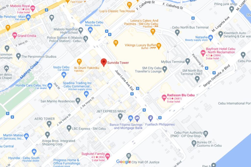 Sunvida Tower Cebu Location Map
