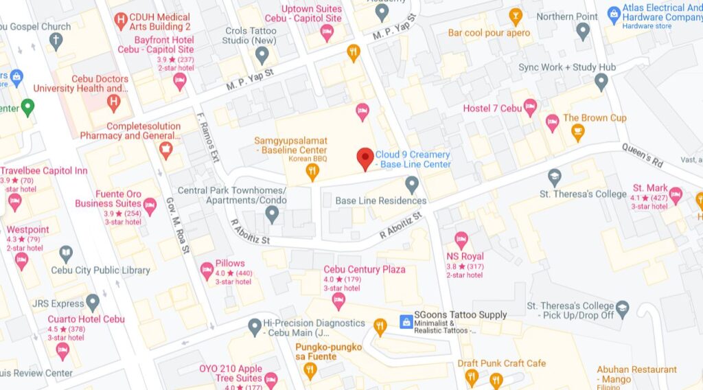 Cloud Nine Creamery Cafe Baseline Center Juan Osmena Street Cebu City Google Location Map