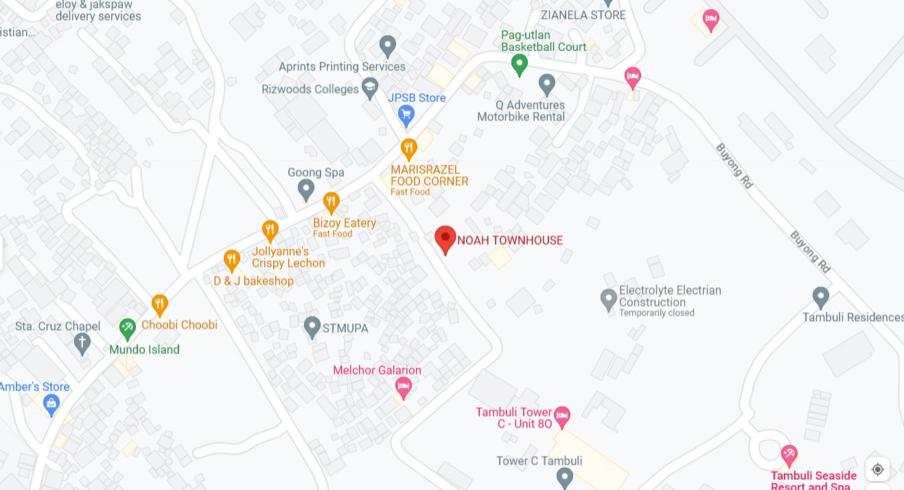 Noah Townhouse Buyong Maribago Mactan Cebu location Google Map